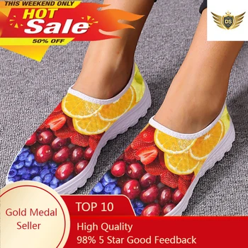 Летни тропически плодове 3D печат жени плоска обувка дишаща приплъзване AF окото маратонки лек мързелив мокасини