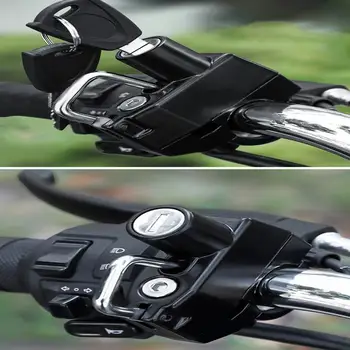 Мотоциклетни брави Заключване на кормилото против кражба Издръжливо многофункционално устойчиво на надраскване универсално прилягане 2 в 1 преносим мотоциклет