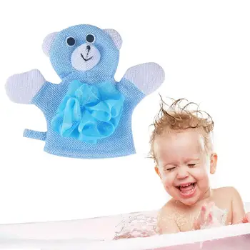 Бебешки ръкавици за баня Ръчна куклена кърпа за животински куклен форма Цветна комбинирана памучна кърпа Нежен мек скраб за малко дете