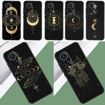 Galaxy Moon Stars Phase Totem Art For Honor 50 70 X7 X8 X9 Калъф за телефон за Huawei P30 Lite P20 P40 P50 Pro P Smart Z Nova 5T