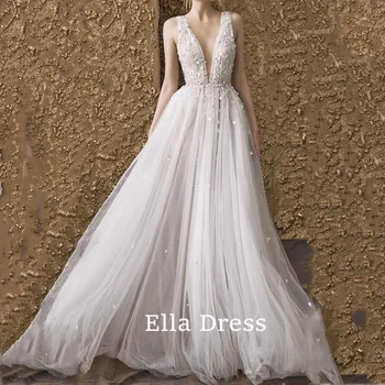 Луксозна сватбена рокля с пайети 2023 Секси илюзия V врата без гръб уникални бохо стил кинсеанера рокли за бала