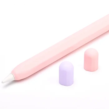 За 2-ро поколение писалка ръкав стилус писалка ръкав двоен цвят съвпадение силиконов защитен ръкав розов