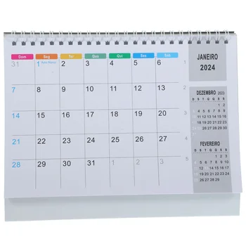 1 Книга на настолния календар Малък календар за 2024 г. Календар на таблицата на офиса Обвързващ календар