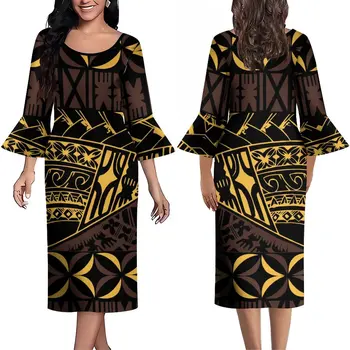 2023 Полинезийски Макси рокля Банкет Качествен плат Лято Есен Нова дамска рокля Персонализирана реколта племенна дамска рокля