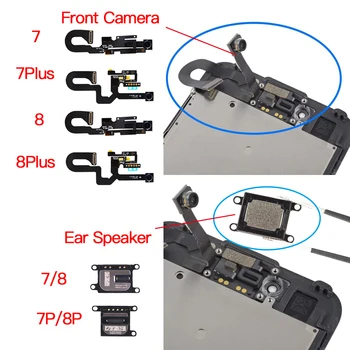 Предна камера със светлинен сензор Flex кабел за iPhone 7 8 плюс ухо парче високоговорител резервни части