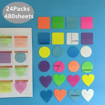 24Packs Прозрачни лепкави бележки Цветни раздели за книги Лепкави бележки Записваеми индексни раздели Memo Придържайте се здраво за четене Анотация