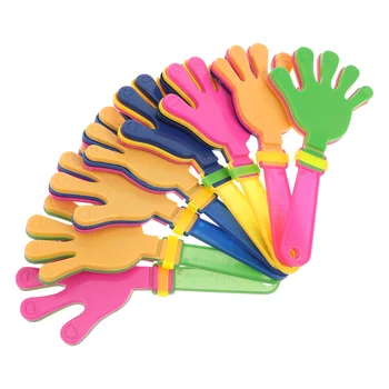 24бр Пластмасови ръчни клакьори Спортни събития Noisemaker играчки Парти подаръци за рожден ден на Fiesta (случаен цвят)