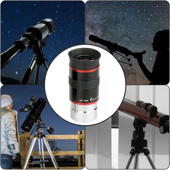 Астрономически телескоп окуляр 1.25 инча 68 градуса широкоъгълен монокулярен окуляр с гумен предпазител
