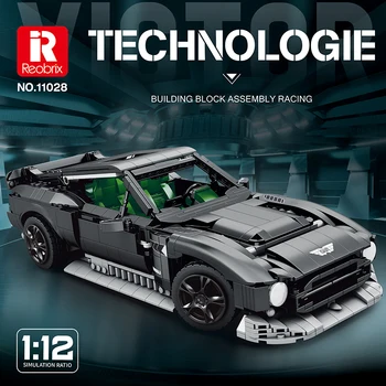 Reobrix 1638PCS състезателен спортен автомобил MOC модел градивни блокове град механична скорост превозно средство DIY тухла детски играчки коледни подаръци