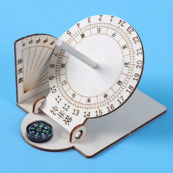 Екваториален модел Дървен научен модел DIY часовник модели настолни орнаменти образователна играчка за училище