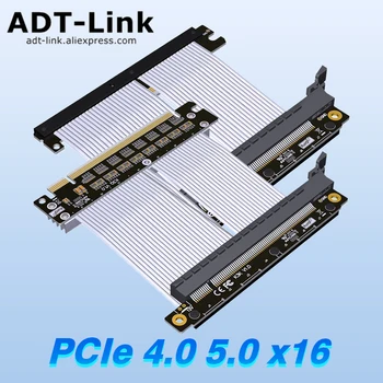 PCIe 5.0 /4.0 X16 щрангов кабел [RTX4090 RX6950XT x570 B550 Z690] Екраниран екстремен вертикален PCI Express Gen5 двоен обратен за ITX
