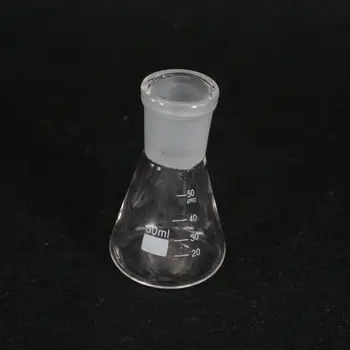 50ml Quickfit 24/29 съвместна лабораторна конична колба ерленмайер боро стъкло градуирана
