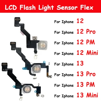 Оригинален 12 Pro Max LED светкавица светлина сензор Flex кабел за iPhone 12 13 Pro Max мини близост разстояние околните резервни части