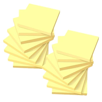 16 книги с общо 1600 лепкави бележки Жълта хартия Самозалепващи се лепящи бележки Бележки за бележки в офиса Хартия за напомнящи бележки