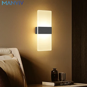 MANVIV Led стена лампа спалня нощно легло стена светлини вътрешен балкон топло бяло студено бяло 110V 220V коридор лампа