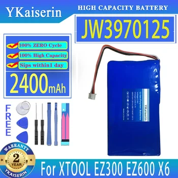 YKaiserin Батерия JW3970125 2400mAh За XTOOL EZ300 EZ600 X6 P52 PS2 PS70 Pro PS80 кола за диагностика OBD2 OBD 2 Bateria