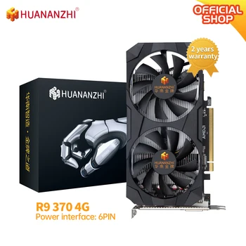HUANANZHI R9 370 4G графични карти 256Bit GDDR5 HDMI-съвместим DP DVI GPU R9370 4G видео карта