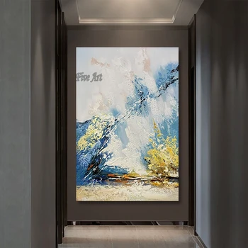Цветен абстрактен дизайн Живопис с маслени бои Showpiece за декорация на дома Арт деко стена панел картина за хол Framless