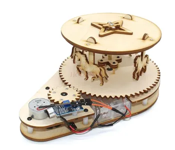 физическо експериментално оборудване Гласово активирана въртележка електронна схема звук автоматична индукция модел играчка DIY ръчно сглобени