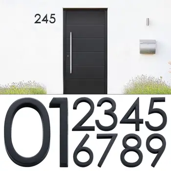 0 до 9 Етикет с цифри ABS акрил номер табела знак самозалепващ се цифров етикет за врата за домашна пощенска кутия Адрес на хотела