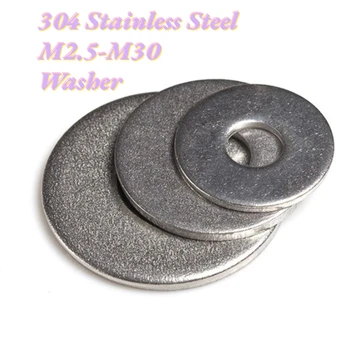  1 / 2 / 5 / 10 / 20 / 50pcs Висококачествена 304 плоска плоча за миене от неръждаема стомана с увеличен винт Meson Washer Round Type M2.5 / M3 / M4-M30