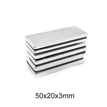 2 ~ 20PCS 50x20x3 силен неодимов магнит 50mm x 20mm магнетизиращ постоянен магнит50x20x3mm блок мощен магнит 50 * 30 * 3 mm