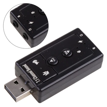 7.1 канален двоен адаптер USB AUX външна стерео звукова карта за слушалки високоговорител PC лаптоп настолен дропшип