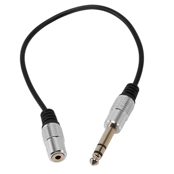  1 / 4 инча до 3,5 мм стерео адаптер кабел 6.35 мм TRS мъжки до 3,5 мм женски четвърт инч жак за слушалки конвертор AUX конектор кабел