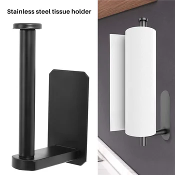 Държач за тоалетна хартия Самозалепващ се кухненски шкаф за тоалетна тоалетна ролка Без пробиване за баня стик на стена от неръждаема
