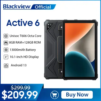 Blackview Active 6 Android 13 здрав таблетен компютър T606 Octa Core 8GB 128GB таблети 10.1'' дисплей 13000mAh батерия двойни 4G таблети