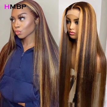 180 Плътност Маркирайте 4/27 Цвят 13x6 HD дантела фронтална перука мед блондинка бразилски права дантела фронт човешка коса перуки за жени
