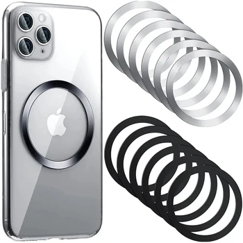 Метална плоча стикер пръстен за Magsafe безжично зарядно за iphone 14 Pro Max Xr мобилен телефон магнитен държач за монтиране на кола универсален