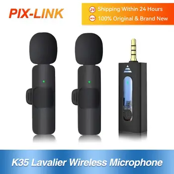 K35 Безжичен микрофон Lavalier 3.5mm DJ микрофон за игри на живо Caixa de som Bluetooth Автоматичен шум Намаляване на радио микрофона