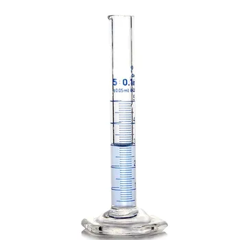 5mL измервателен цилиндър с чучур и градуиране със стъклена Heagon база лаборатория химия оборудване
