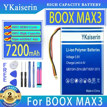 YKaiserin Батерия 6900mAh/7200mAh За BOOX Note lite MAX 2 3 MAX2 MAX3 2588158 Ebook Bateria