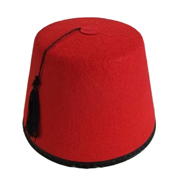 Tarboosh Червена турска шапка за мъже Универсална мароканска шапка от марокански фес