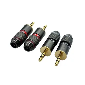 3.5mm щепсел RCA аудио конектор златно покритие 3.5 стерео слушалки щепсел RCA аудио конектор щепсел 4бр / партида
