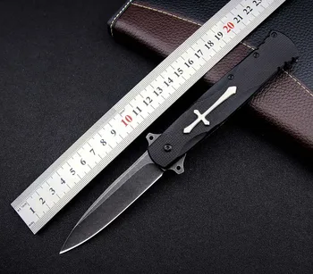 Ztech Сгъваем нож за комунални услуги - G10 Дръжка за самозащита Открит кръст