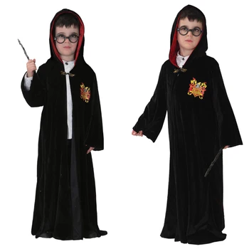 Хелоуин момче момичета свещеник косплей костюми мисионерска роба деца коледно парти магьосник костюм