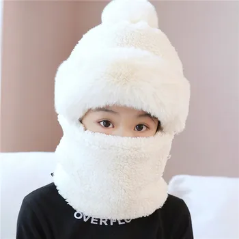 Дамска зимна нова маска за врата Интегрирана ветроустойчива шапка за защита на ушите Родител-дете Деца Удебелена топла снежна шапка за колоездене