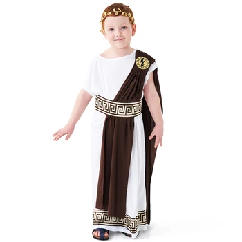карнавал Хелоуин гръцки фараон тога за момче костюм римски мит облекло косплей парти фантазия рокля