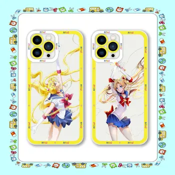 Cartoon S-Sailor M-Moon Girl Ясен калъф за телефон за OPPO RENO 10 8 Pro Plus 8Z 8T 7 7Z 6 Lite 6Z 5 5F 4 2F A7X A5 A5S A3S 5G капак