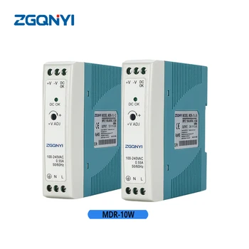 ZGQNYI Din Rail MDR-10W Мощност на превключване 5V 12V 15V 24V Енергоспестяващ трансформатор 100-240vac ac към DC адаптер за монитор