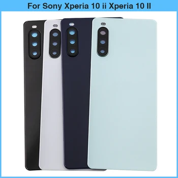 За Sony Xperia 10 II батерия заден капак стъклен панел за Xperia 10 ii корпус на задната врата случай с камера обектив лепило замяна