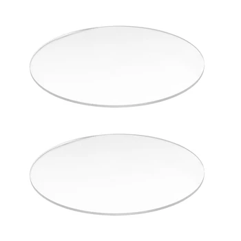 2X прозрачен 3 мм дебело огледало акрилен кръгъл диск диаметър: 85 мм