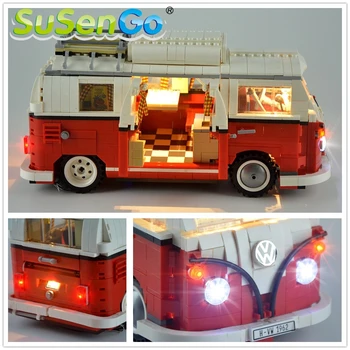 SuSenGo LED Light Kit за 10220 T1 кемпер ван, съвместим с 21001 10569, (НЕ ВКЛЮЧВА МОДЕЛА НА АВТОМОБИЛА)