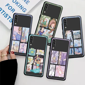 Disney принцеса замък Елза телефон черен капак за Samsung Galaxy A30s A50 A03 A02s A04s A10 M33 M23 A20s A05 силикон A01 капак