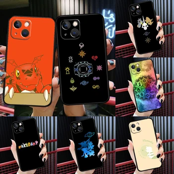 Japan Аниме Digimon телефон случай за iPhone 15 13 11 12 14 Pro Max XS 7 8 Plus SE 2020 X XR 12 13 Мини мек капак