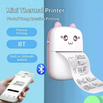 Портативен мини термопринтер Безжичен BT 203dpi Фото етикет Memo Грешен въпрос за печат с Imprimante Android IOS принтер