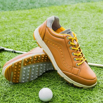 Водоустойчиви мъжки обувки за голф Професионални голф спортни маратонки без шипове за мъже големи обувки за голф ходене Класически мъжки маратонки